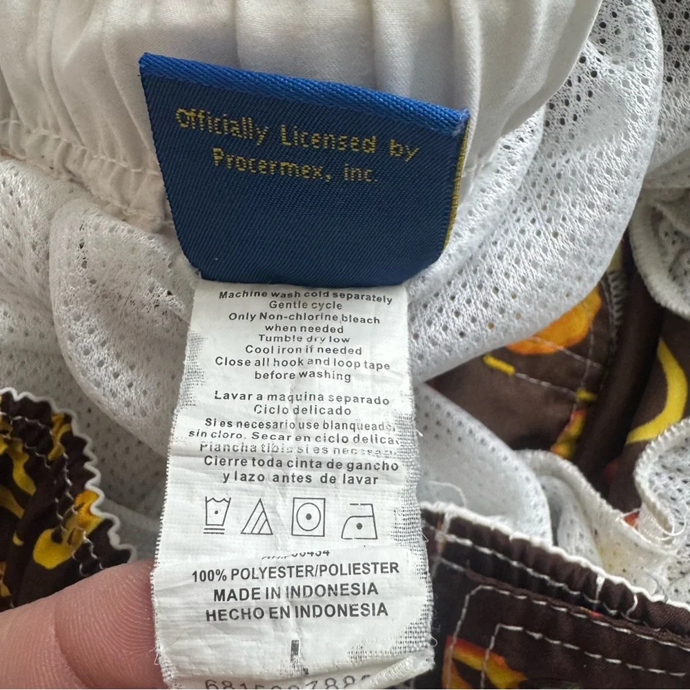Corona Extra Hibiscus Floral Beer Board‎ Shorts Swim Trunks Brown Mens L